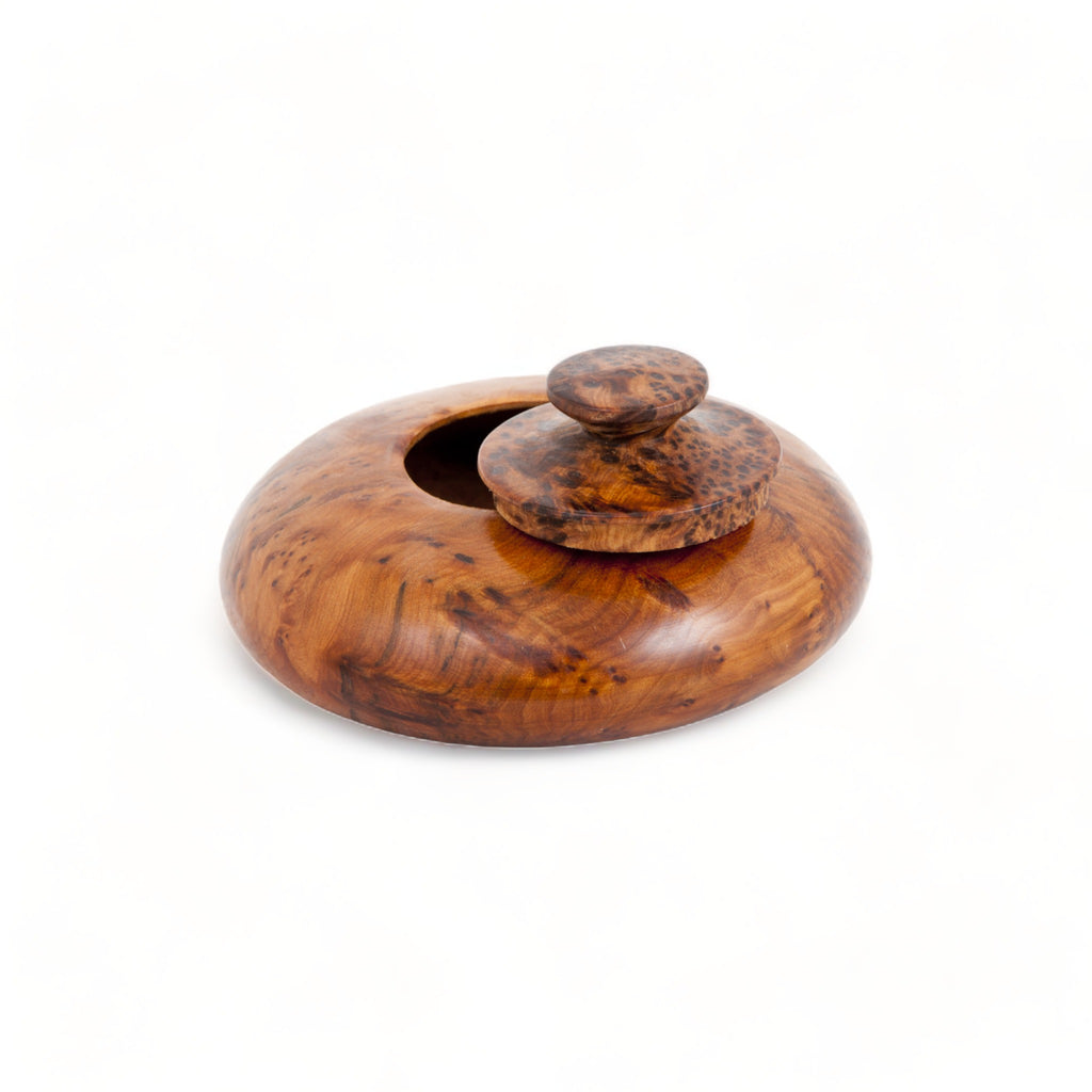 Handcrafted Sphere-Shaped Thuya Woodbox - An authentic piece from TUYYA's Moroccan Thuya Collection that adds an element of cultural elegance to any space.
