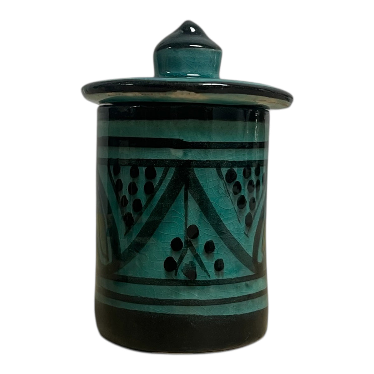 traditional-terracotta-moroccan-spice-container-dark-green-arabic-design