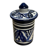 traditional-terracotta-moroccan-spice-container-white-navy-pattern