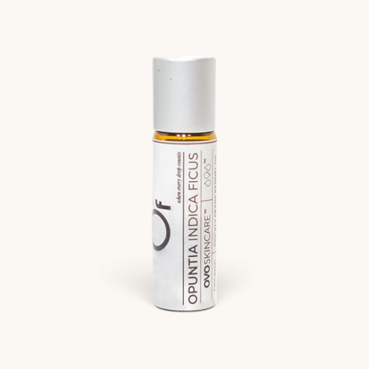 Bottle of OVO Skincare's Organic Prickly Pear Kernel Oil in a 5ml size.