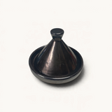 TUYYA metallic glazed ceramic micro tajine for serving spices or condiments, handcrafted in Morocco.