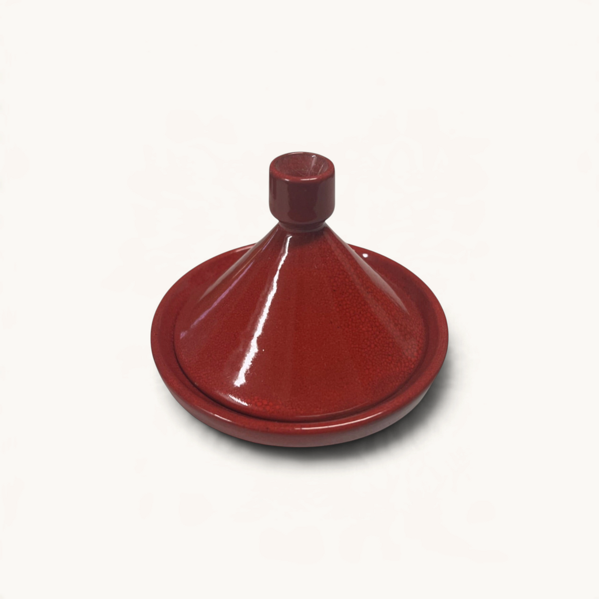 TUYYA red silicium glazed ceramic micro tajine, a handcrafted Moroccan serving dish for spices or condiments.