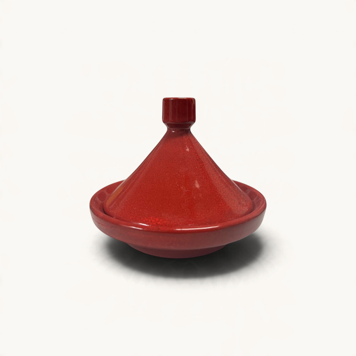 TUYYA red silicium glazed ceramic micro tajine, a handcrafted Moroccan serving dish for spices or condiments.