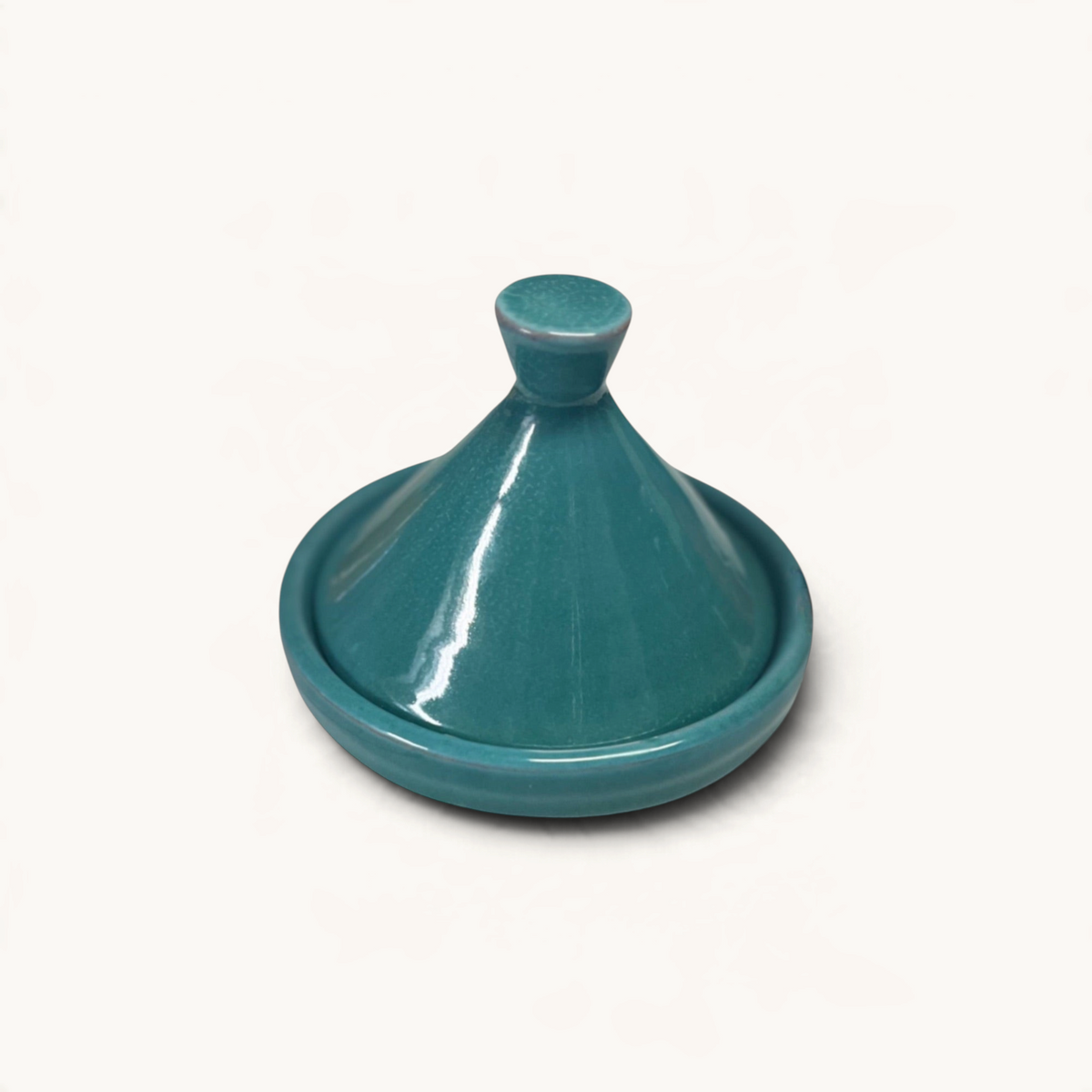 TUYYA handcrafted turquoise glazed ceramic micro tajine for serving spices or condiments