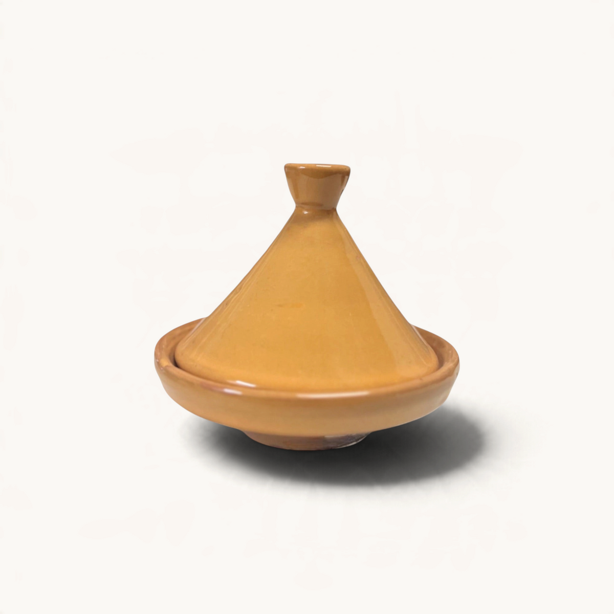 TUYYA handcrafted yellow honey glazed ceramic micro tajine for serving spices or small condiments