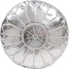Silver Moroccan Embroidered Vegan Leather Pouf