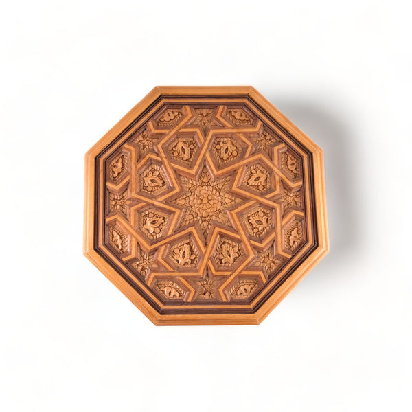 Octogonal Carved Side Table