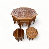 Octogonal Carved Side Table