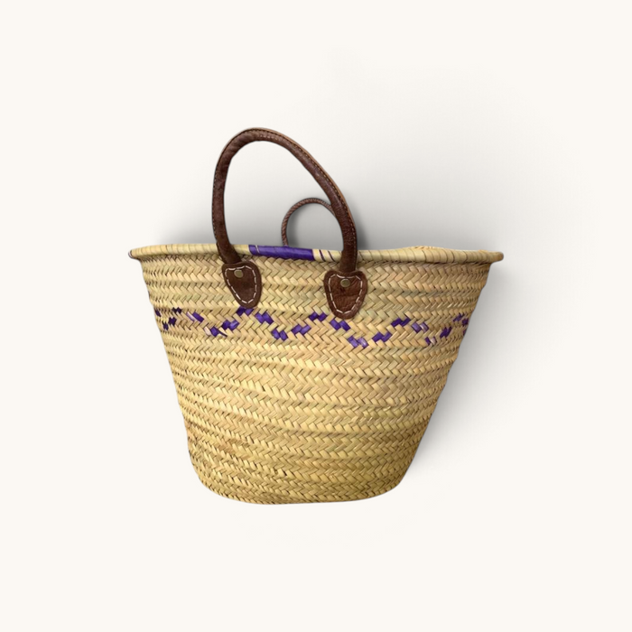 XL Market basket with leather handles