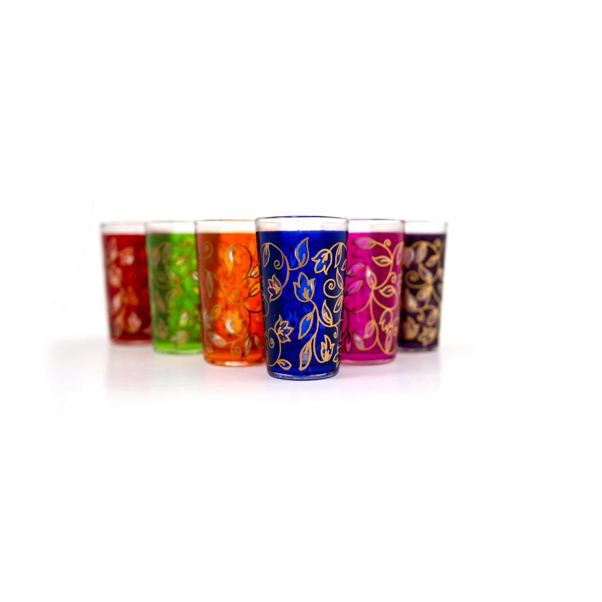TUYYA Floral Moroccan tea glass with floral pattern, 4 oz
