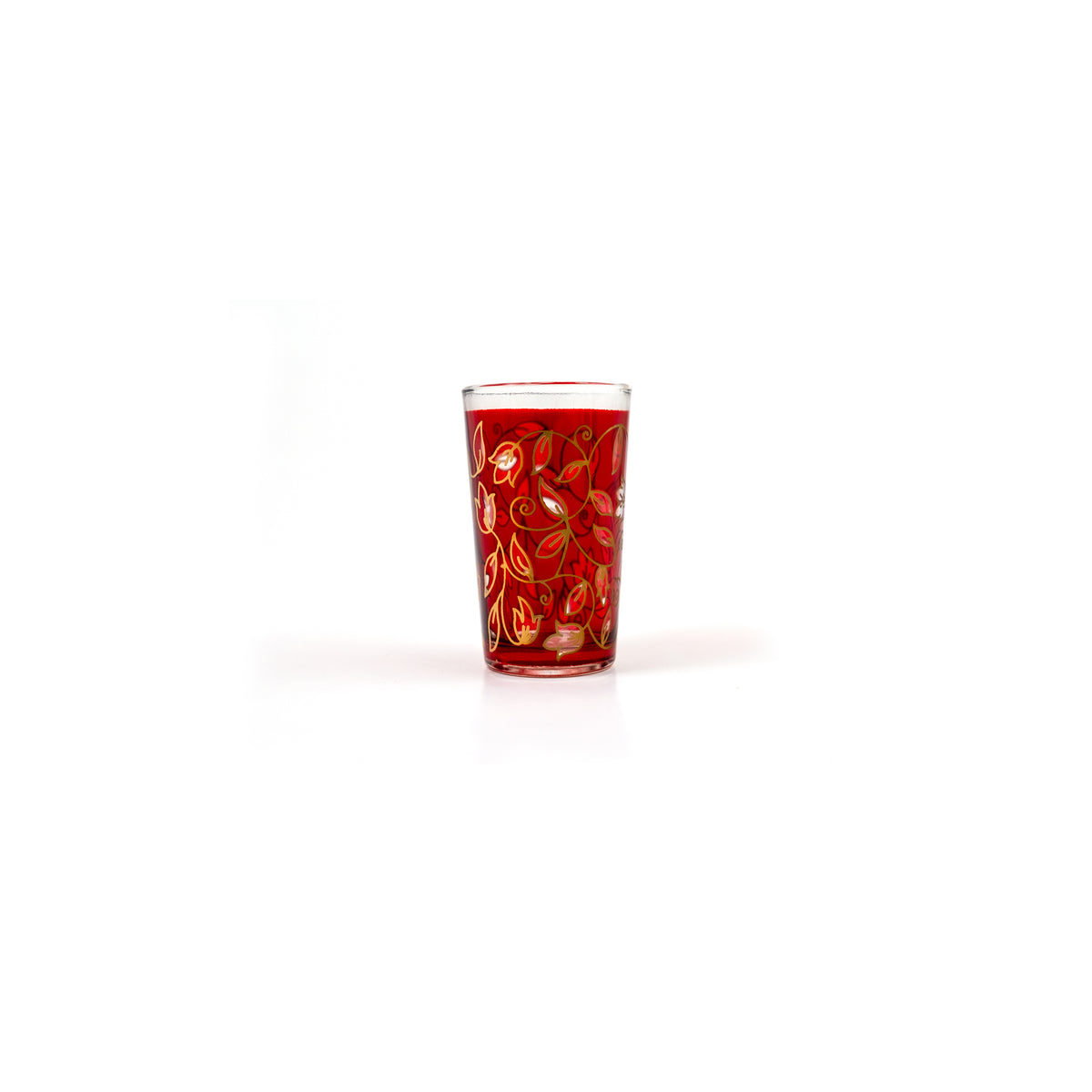 TUYYA Floral Moroccan tea glass with floral pattern, 4 oz