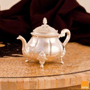 TUYYA silver-plated Manchester Simple Moroccan teapot with ornate legs, large size