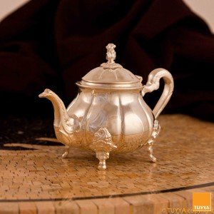TUYYA silver-plated Manchester Simple Royal Moroccan teapot with ornate legs, large size