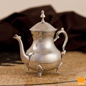 TUYYA stainless steel Moroccan teapot, size 6, polished finish for traditional tea service