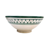 Ceramic Bowl, Green & White