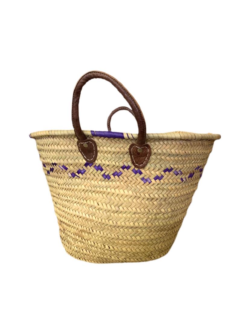 XL Market basket with leather handles